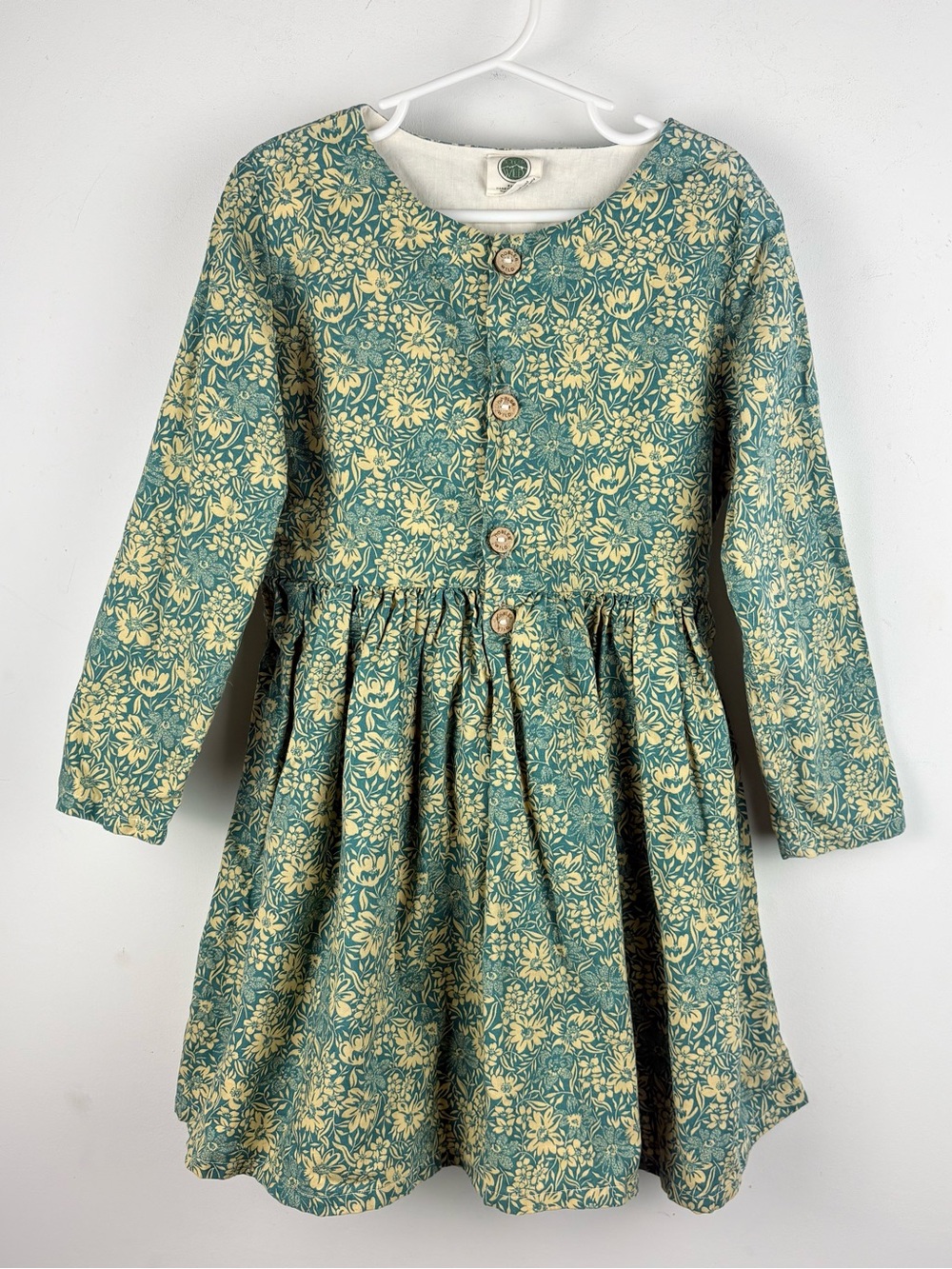 Nobler Wild Boutique Green Floral Dress 6 Heirloom Prairie Ditsy Dainty Handmade